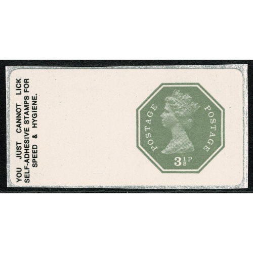 1974 Self Adhesives 2nd Series by Derek Worboys. 3½p with Special Slogan