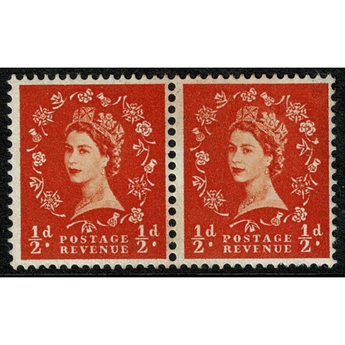 1955 ½d orange Watermark Edward's Crown. Listed variety "shamrock stem flaw" SG 540d.  Spec. S2d. Ex sheet