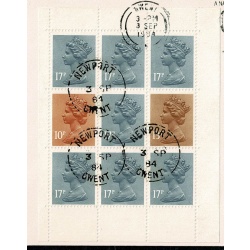 1984 Christian Heritage Multivalue Pane MISSING PHOSPHOR. Used on cover. DP74/N
