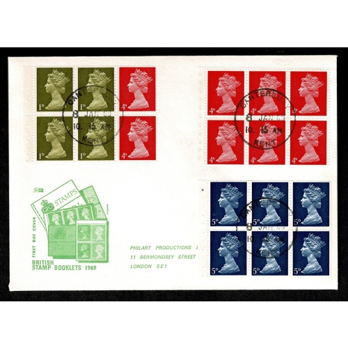 1969 10/- Mary Kingsley Book 3 Panes. Philart FDC. Canterbury cds