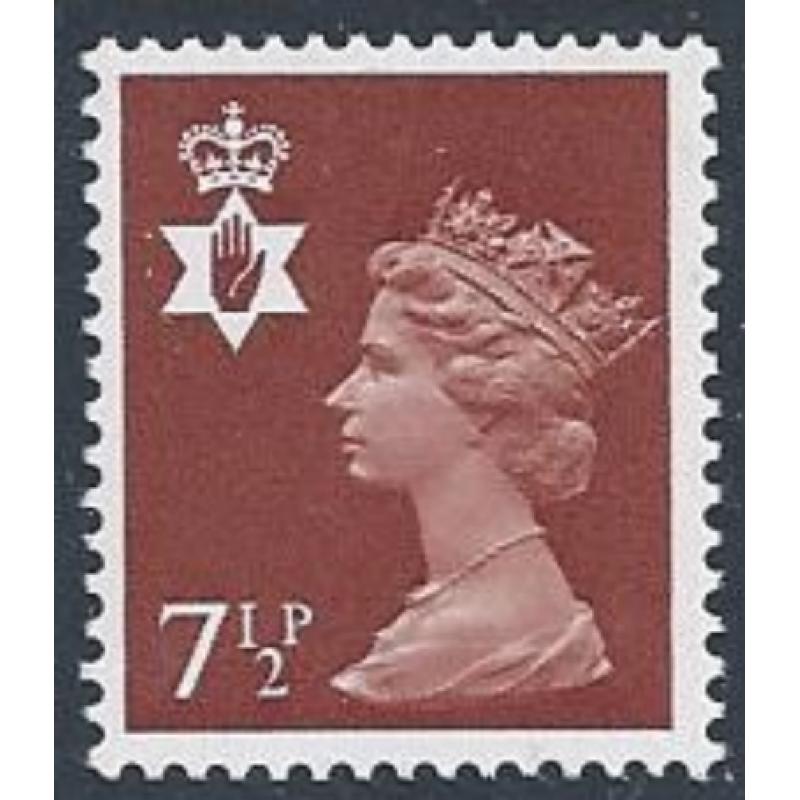 7½p chestnut OCP/PVA. MISSING PHOSPHOR. SG NI23Ey