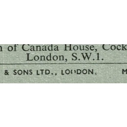 2/- March 1969.  IMPRINT ERROR  "LOODON for LONDON" on back cover. Average Perf booklet. SG NP34b