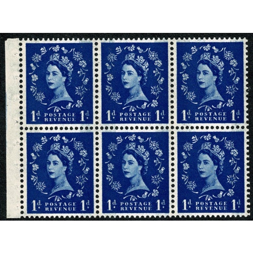 SB41 6 x 1d 2 bands blue phosphor. Watermark Crowns upright. Perf Ie(t)
