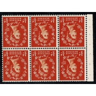 SB4a Pane of  6 x ½d. Watermark Edward's Crown Inverted. Perf I.