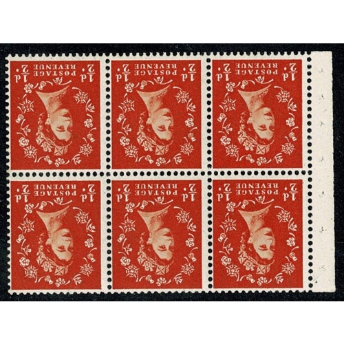 SB4a Pane of  6 x ½d. Watermark Edward's Crown Inverted. Perf I.