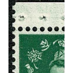 SB67b. 1½d green Multiple Crowns Wmk Upright. Perf AP. With listed variety rose petal flaw.