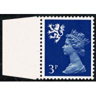 Scotland 3p Ultramarine OCP/PVA. MISSING PHOSPHOR.