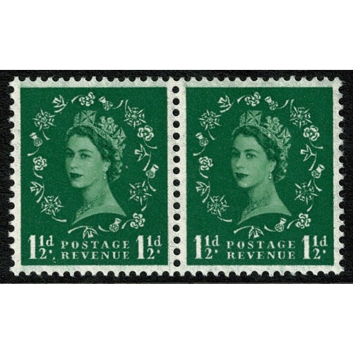 1952 1½d green Watermark Tudor Crown. Listed variety "extra dot beneath value" SG 517g.  Spec. S25g.