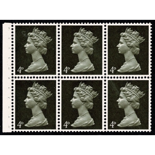SG UB9b. 4d sepia PVA Head A Perf Ie(T). MISSING PHOSPHOR.