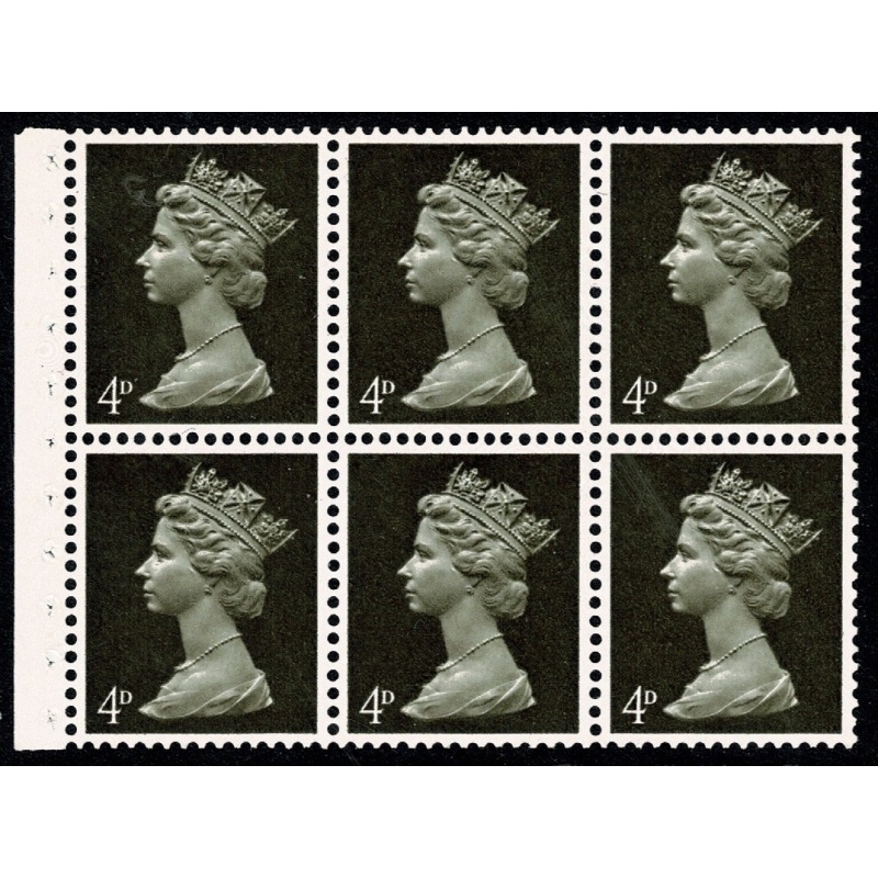 SG UB9b. 4d sepia PVA Head A Perf Ie(T). MISSING PHOSPHOR.