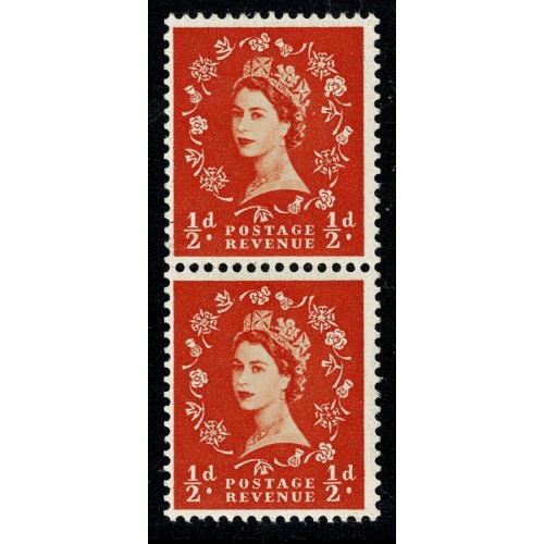 1955 ½d orange Watermark Edward's Crown. Listed variety "shamrock flaw" SG 540i.  Spec. S2i. Ex coil