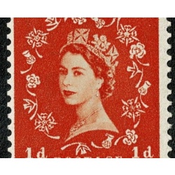 1955 ½d orange Watermark Edward's Crown. Listed variety "shamrock flaw" SG 540i.  Spec. S2i. Ex coil