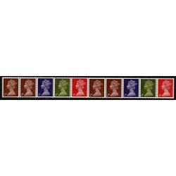 1969 Multivalue coil with listed variety "gash on diadem" SG 729d