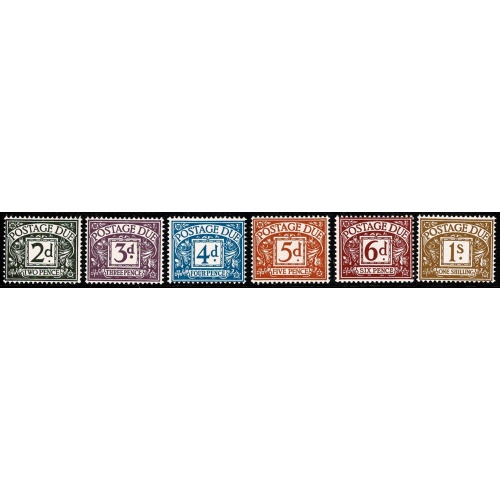 1968-69 No Watermark. Unmounted Mint. Large format set of 6 values. SG D69-D74