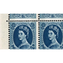 1/6 grey-blue 2B Wmk Multiple Crowns . Cylinder 2 dot block of twelve with listed variety. SG 618a
