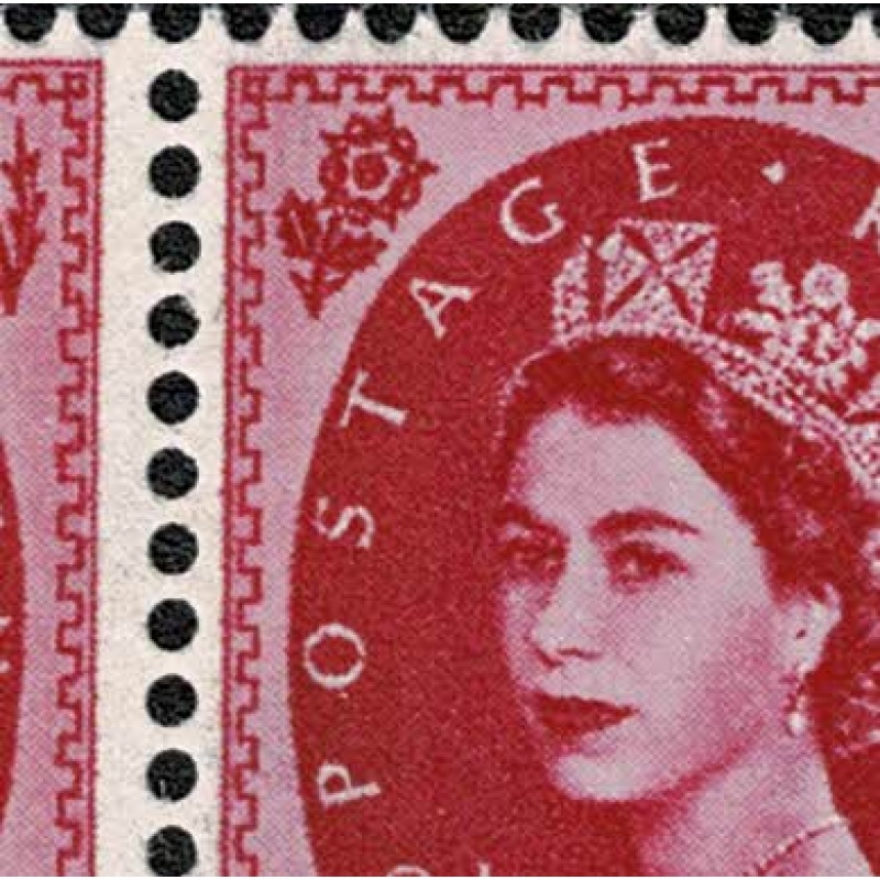 8d magenta 2B Wmk Multiple Crowns. Cylinder 4 no dot block of nine Perf Type F(L) (I/E) with listed variety. SG 617b